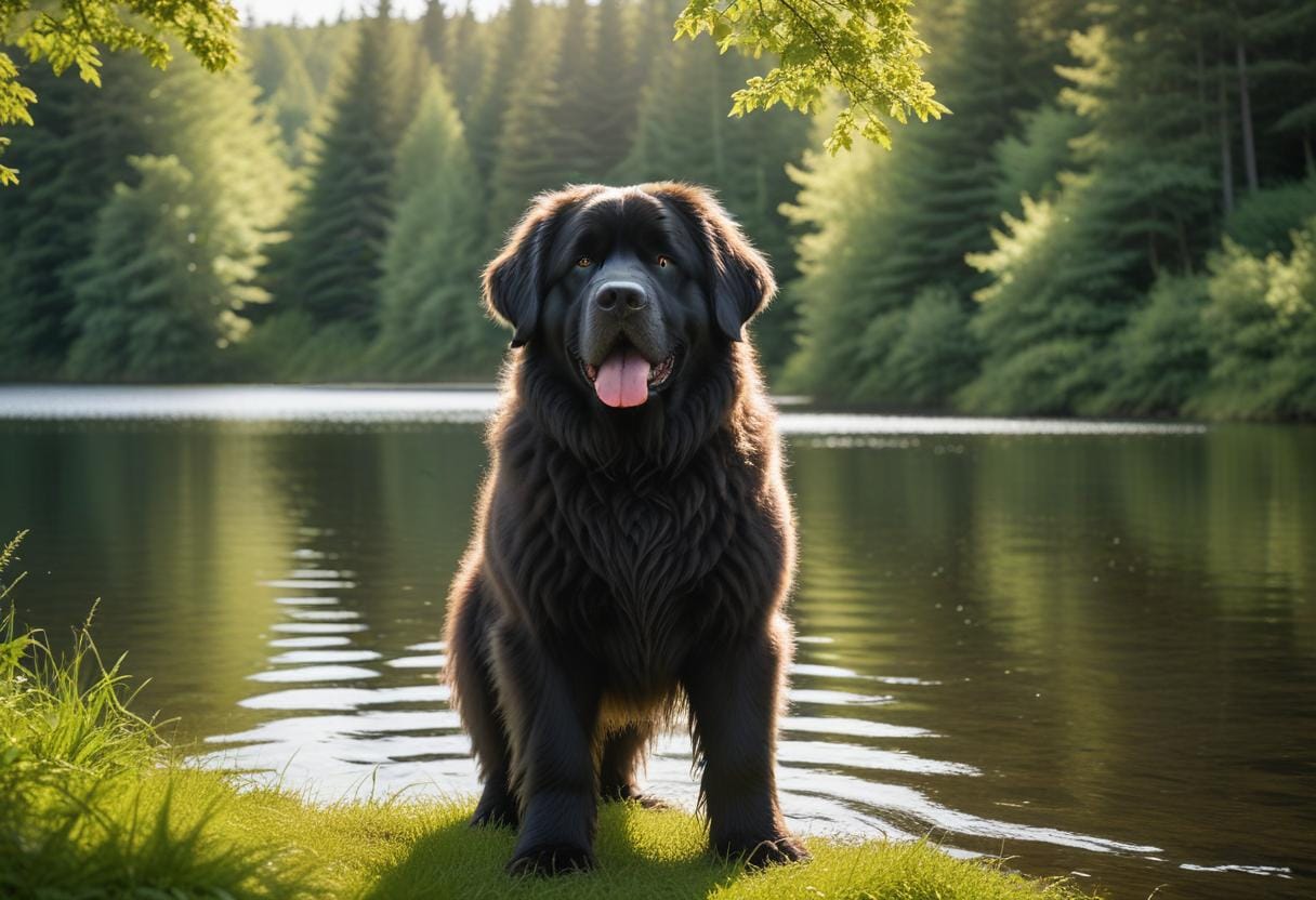 Newfoundlandshund – den snälla jätten med simtalang illustration