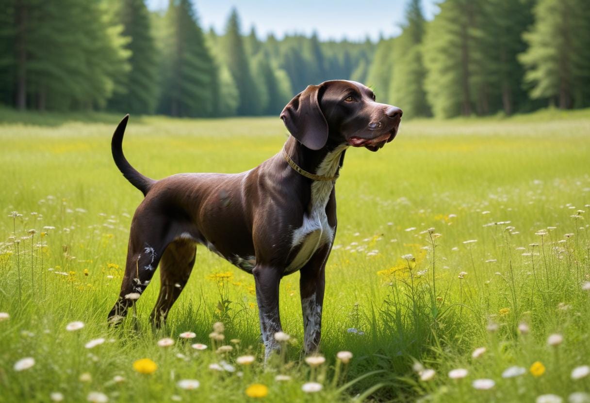 Tysk fågelhund – en trogen jaktkompis för äventyr illustration