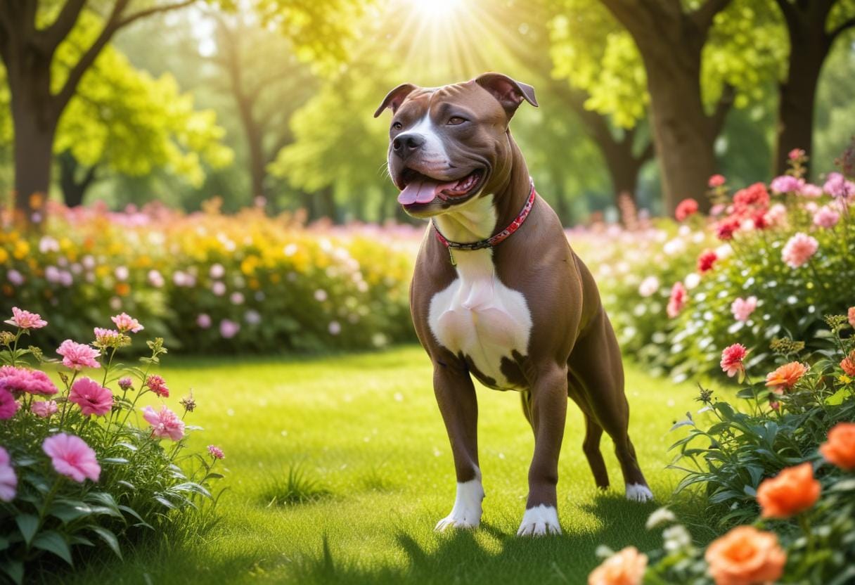 American staffordshire bullterrier – din trogna och glada bästa vän illustration