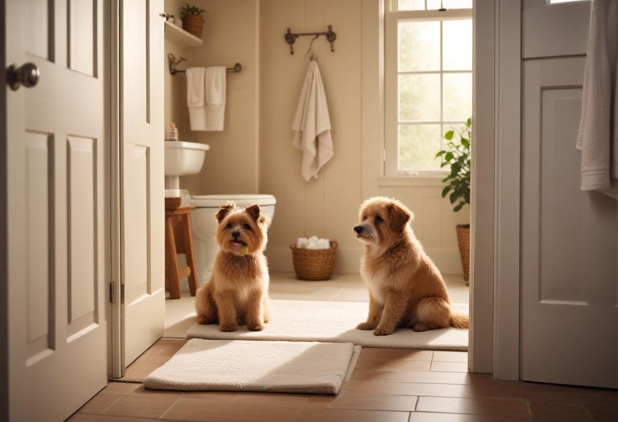 Varför är hunden alltid med på toaletten? illustration