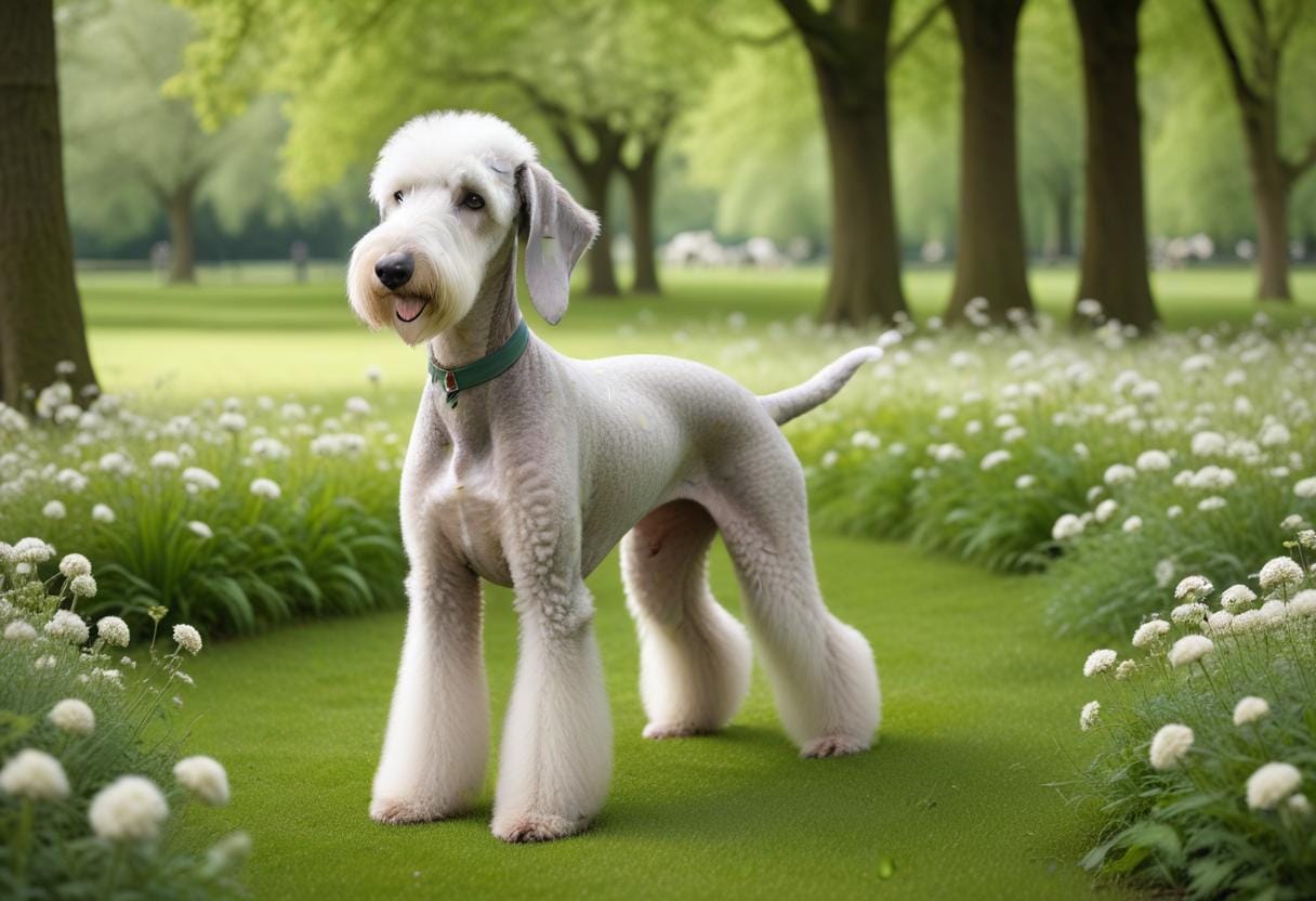 Bedlingtonterrier – en charmig vän med stil och svansfäktning illustration